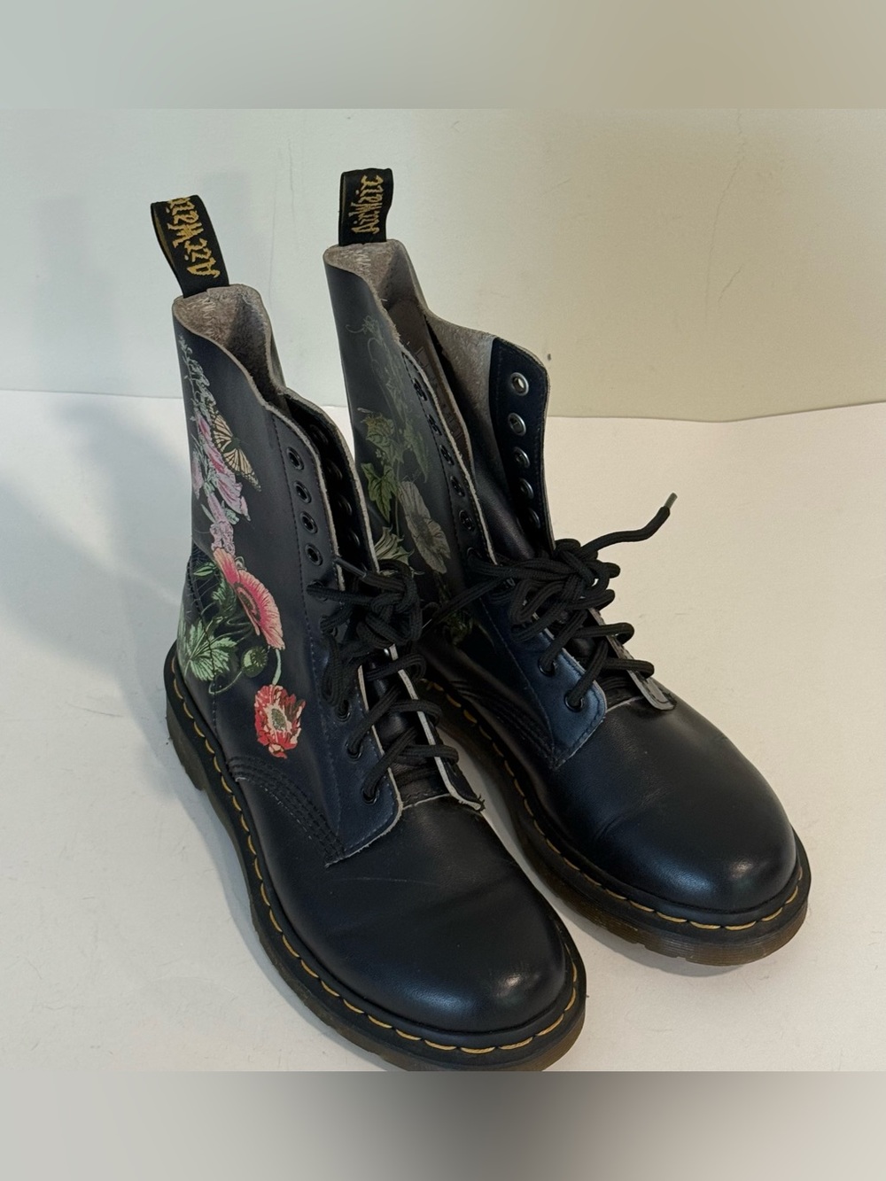 Dr. Martens 1490 WB Wild Botanics Combat Boots Womens Size 8 Floral Spiderweb - Picture 10 of 14